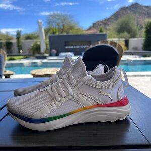 Puma White Sneakers with Multicolor Sole